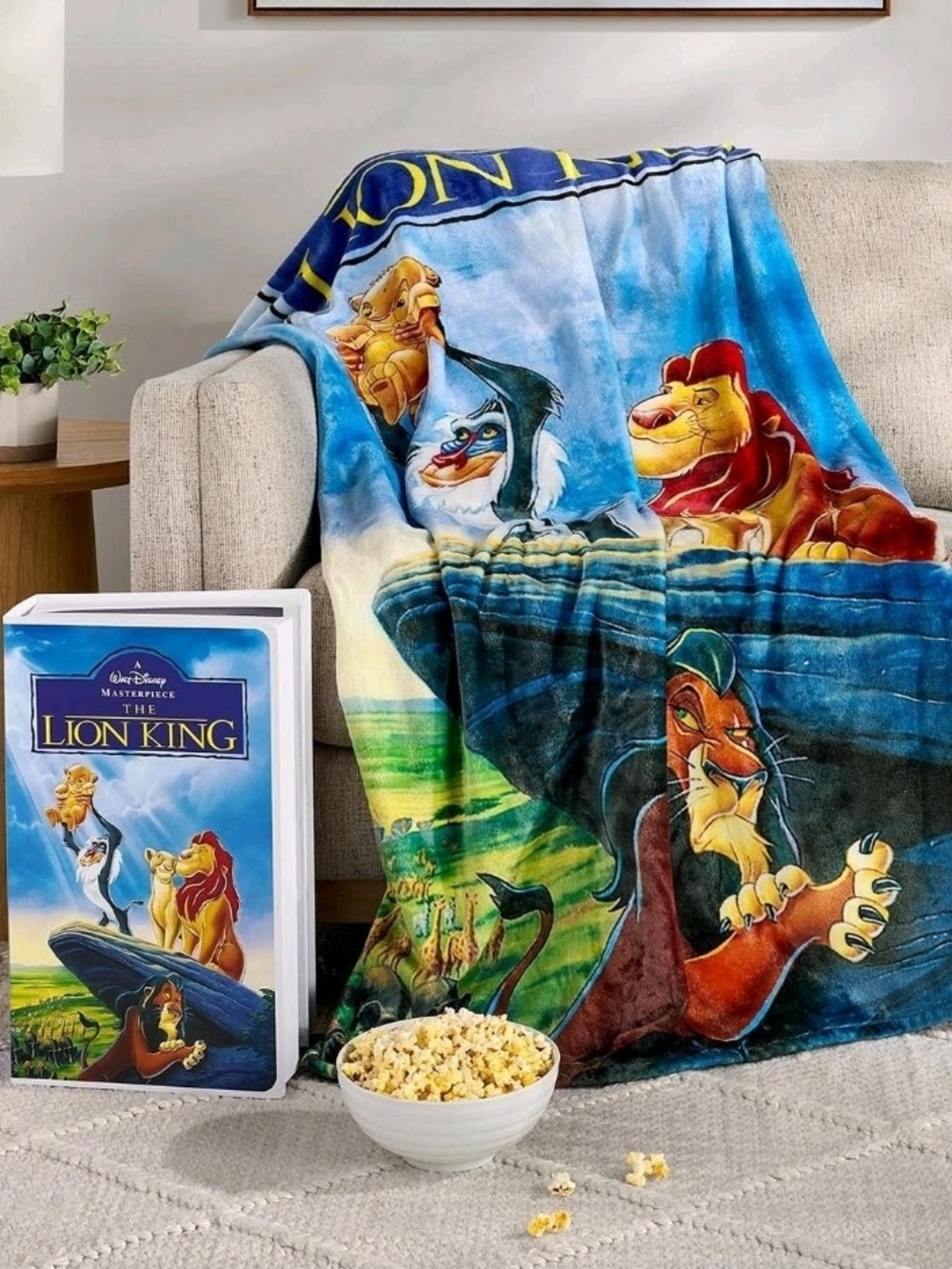 Disney Lion King Plush Throw Blanket - Blue, Green, Red, Yellow